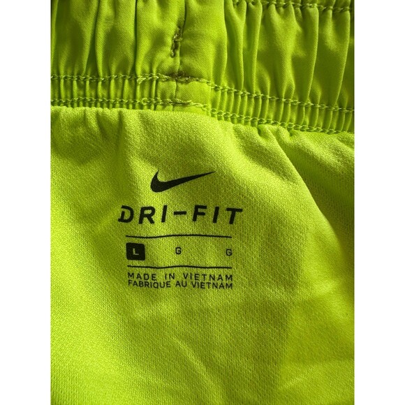 NIKE Women's Tempo Dri Fit Reflective Green Attached Brief Running Shorts L - Picture 4 of 5